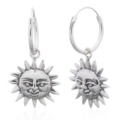 MR Shining Sun In 925 Silver Hoop Earrings by BeYindi 