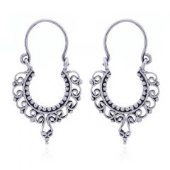 Designer Hoop Earrings Unique Silver Jewelry by BeYindi