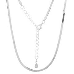 Flat Snake 925 Silver Soft Choker Necklace by BeYindi