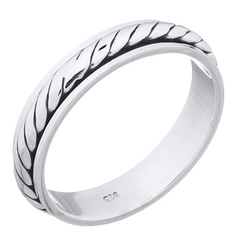 Twisted Rope Spinner 925 Sterling Silver Band Ring by BeYindi