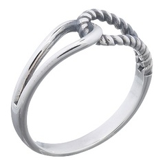 Twined Strings Plain Silver 925 Ring by BeYindi