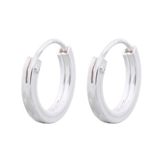 Flat Square Wire Middle Concave 925 Silver Hoop Earrings by BeYindi