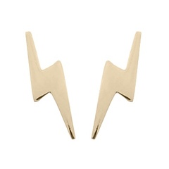 Brilliant Thunder Yellow Gold Plated 925 Silver Stud Earrings by BeYindi