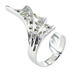 Extravagant Ajoure Silver Spiral Fan Art Nouveau Styled Ring by BeYindi