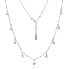 Stars 925 Chain Necklace Silver Plated by BeYindi