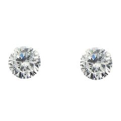 Clear Brilliance Cubic Zirconia Round Stud Earrings by BeYindi