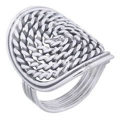 Twisted Wire In Spiral 925 Silver Ring by BeYindi