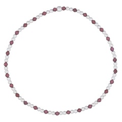 Two Silver Spheres Spacer With Garnet Stretchable Bracelet by BeYindi