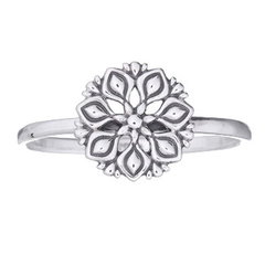 Dahlia Flower Vintage Style 925 Silver Ring by BeYindi 
