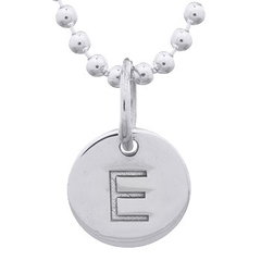 Engraved Initial "E" Sterling Silver Disc Pendant by BeYindi