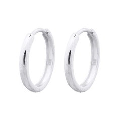 Flat Round 925 Sterling Silver Medium Large Circle Hoop Earrings by BeYindi 
