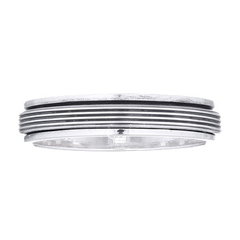 Parallel Lines Spinner 925 Sterling Silver Men Band Ring by BeYindi 
