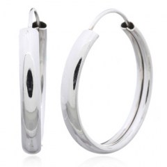 Classic Circle 925 Sterling Silver Hoop Earrings by BeYindi