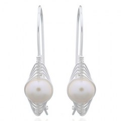 Extremely Beautiful Shell Pearl Drop 925 Silver Earrings by BeYindi 