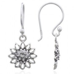 Sunflower Dangle Earrings 925 Sterling Silver by BeYindi 