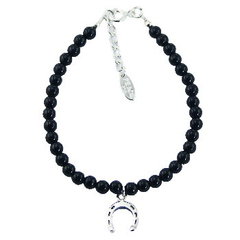 Bracelet with gemstones of your choice with silver horseshoe charm by BeYindi
