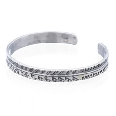Tribal Arrows On Silver 925 Concave Bangle by BeYindi