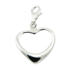 Asymmetrical heart shaped outline openwork sterling silver charm by BeYindi