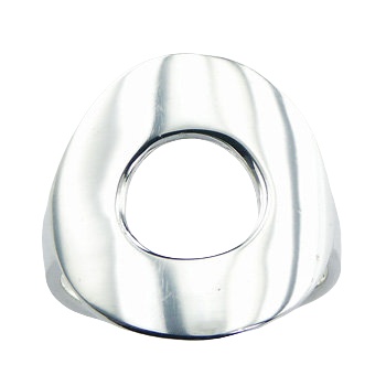 Minimalistic Plain 925 Silver Ring Highly Fashionable Curved Donut by BeYindi 