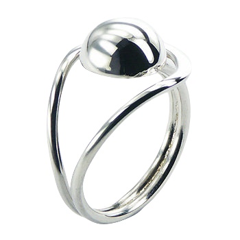 Contemporary Silver Ring Design Graceful Semi-Sphere by BeYindi 2