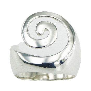 Generously Curved Open Spiral Exquisite Silver Designer Ring by BeYindi 
