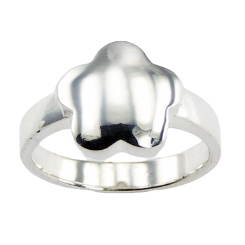 Minimalistic Sterling Silver Flower Ring Convexed Surface by BeYindi 