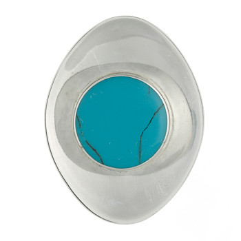 Sterling Silver Marquise Shaped Ring Cup with Synthetic Turquoise by BeYindi 2