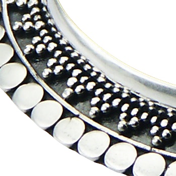 Stylish Oval Black Agate Gem Handmade Ornate Silver Ring by BeYindi 2