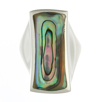 Rectangular Tapered Sterling Silver Abalone Ring by BeYindi 2
