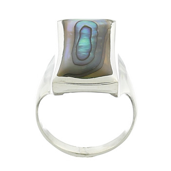 Rectangular Tapered Sterling Silver Abalone Ring by BeYindi 
