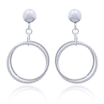 Dancing Twined Circles Silver Stud Earrings by BeYindi 