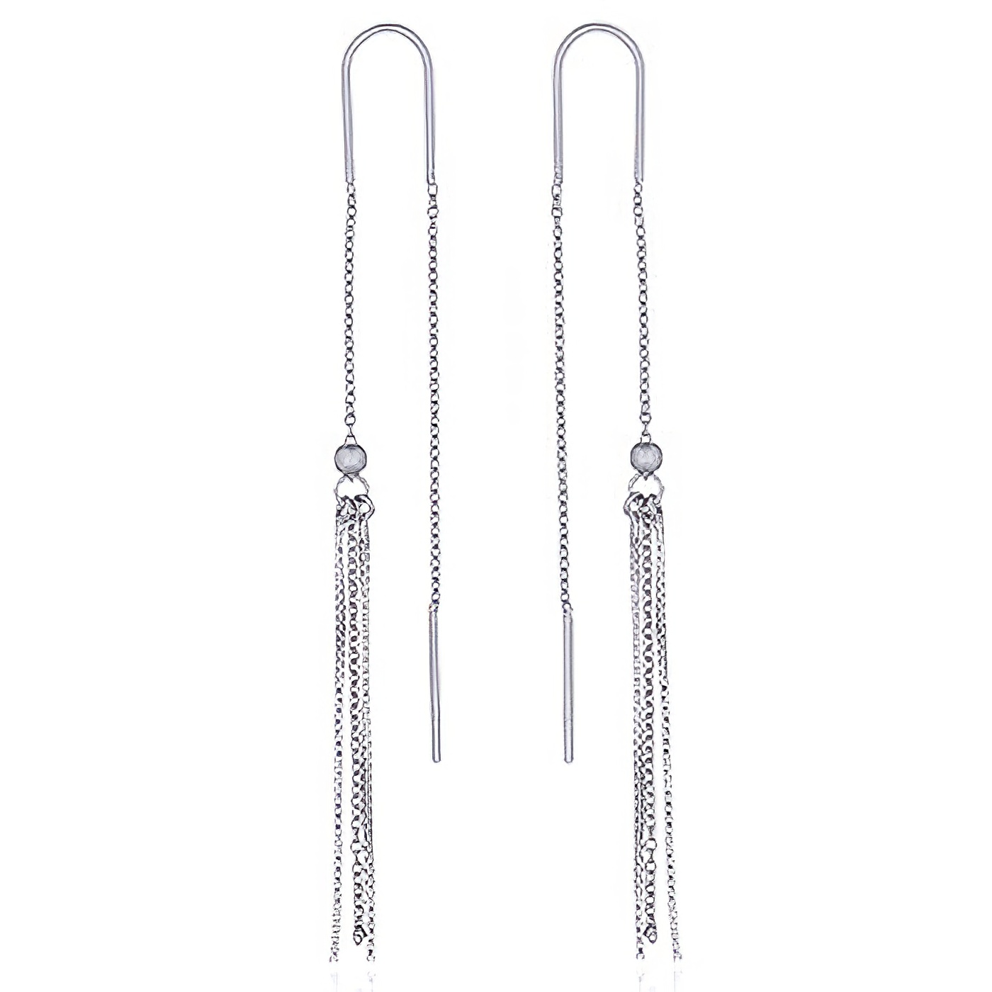 Tassel Silver Chain Earrings by BeYindi 