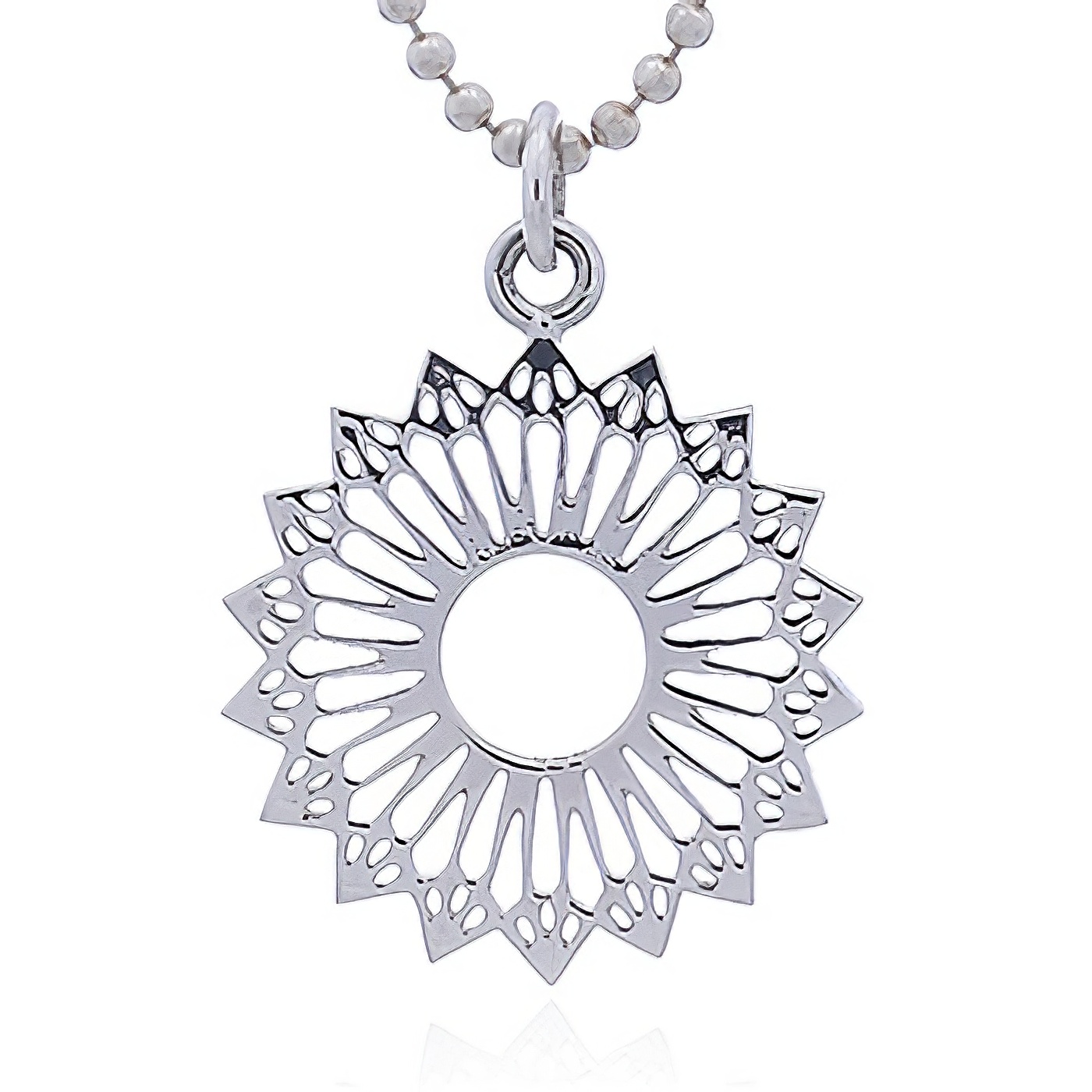 Sterling Silver Flower Mandala Pendant by BeYindi 