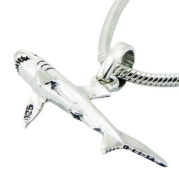 Marine Life Sterling Silver Jewelry Striking Shark Pendant by BeYindi 