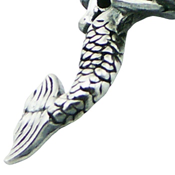 Silver Mermaid Charm Pendant Adorable Ornate Pattern by BeYindi 3