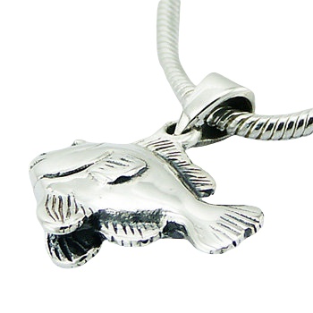 Sterling Silver Pendant Beautiful Detailed Fish Charm by BeYindi 