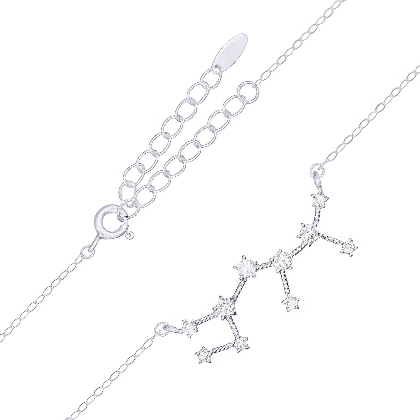 Sagitarius Star Constellation Rhodium Plated 925 Silver Necklace by BeYindi 