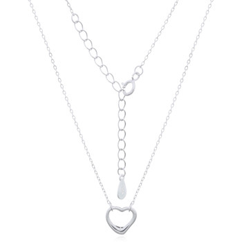 Heart Silver Plated 925 Sterling Silver Chain Necklace by BeYindi 