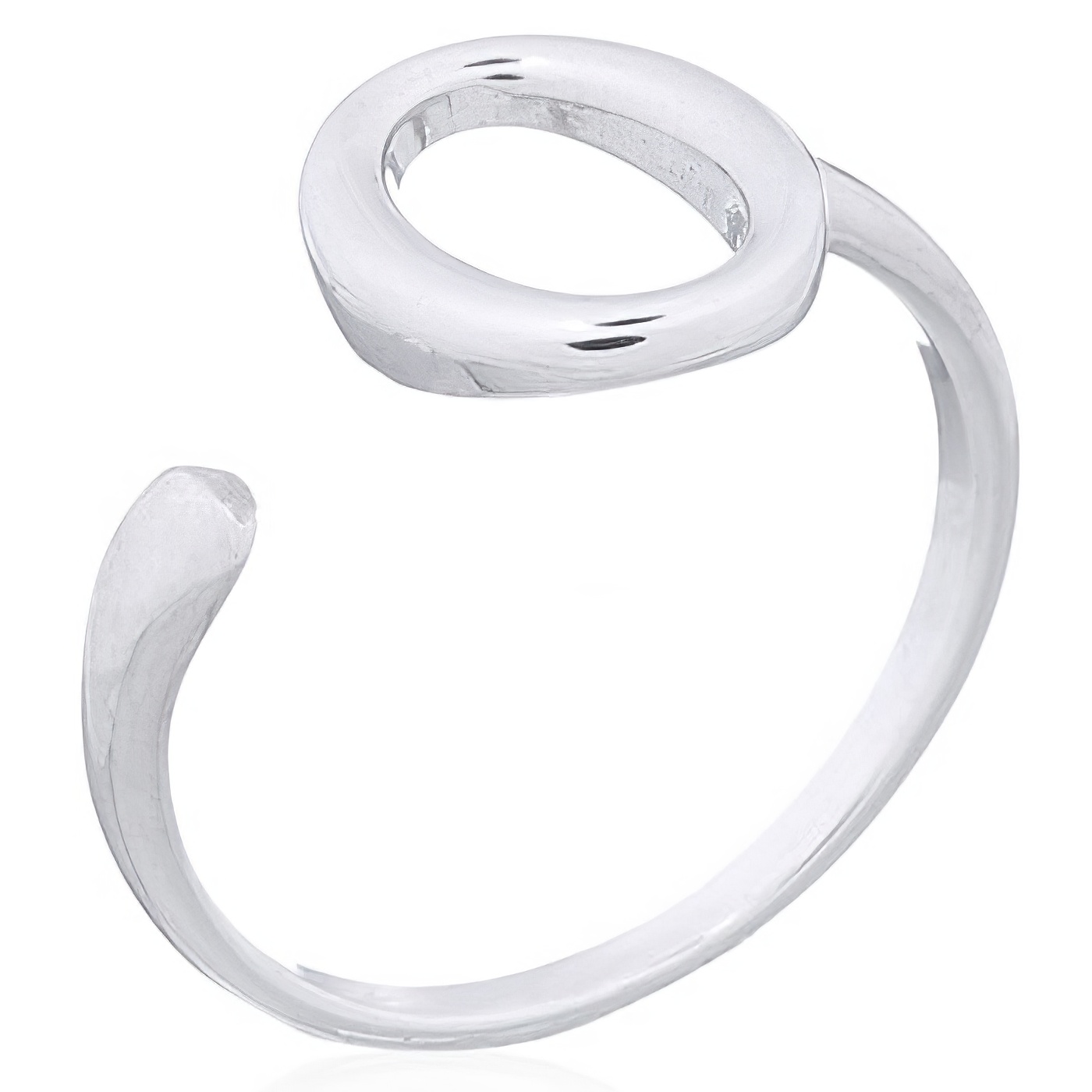 Openable Letter O Silver Plated 925 Plain Ring by BeYindi 