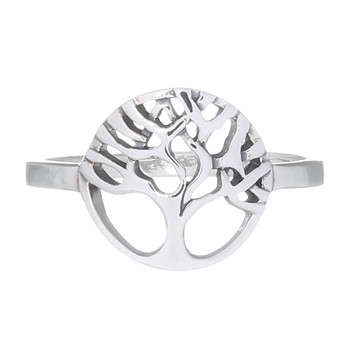 Tree Of Life Sterling Oxidized Plain Silver Ring by BeYindi 