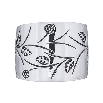 925 Silver Plain Ring Featured Plants Of Spring by BeYindi 