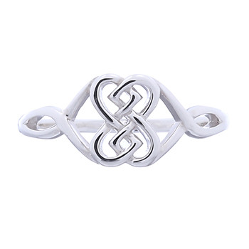 925 Inspired Double Heart Knot Ring by BeYindi 