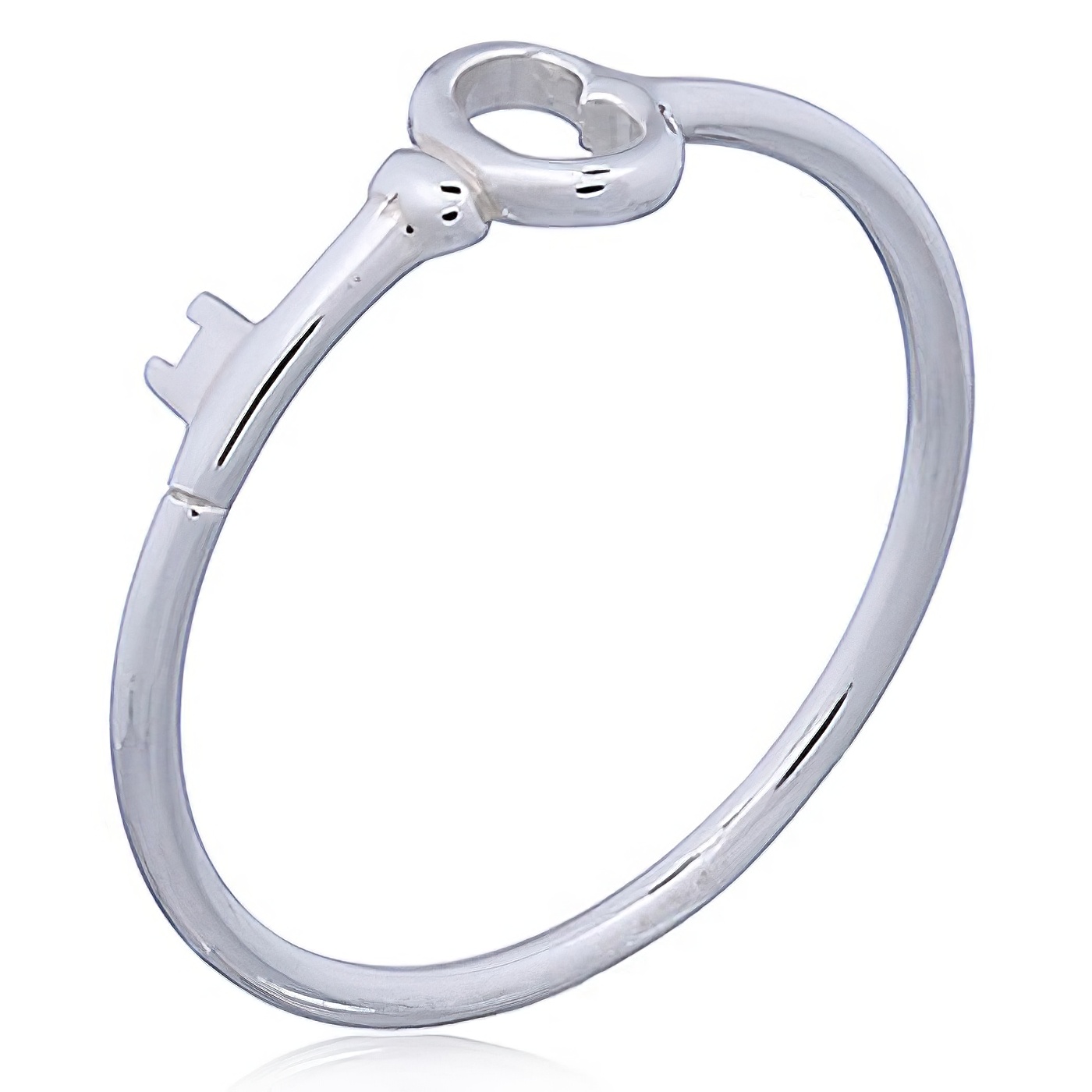 Smooth Key to My Heart Silver Ring by BeYindi 