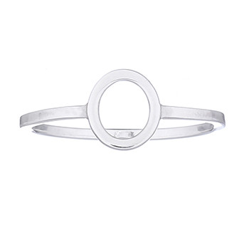 8mm Open Circle Silver Ring Square Shank by BeYindi 