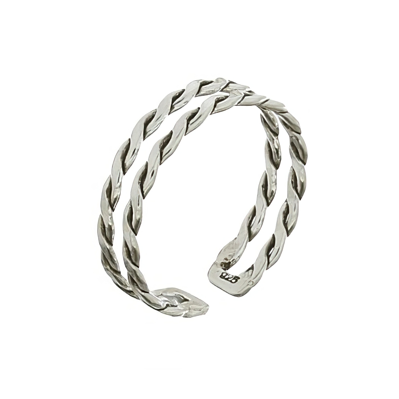 Double Band Braided Sterling Silver Midi Ring by BeYindi 