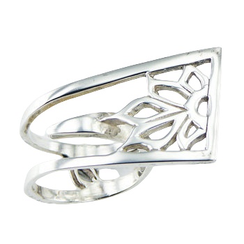 Striking Ring Design Open Band Ajoure Sterling Silver Flower by BeYindi 