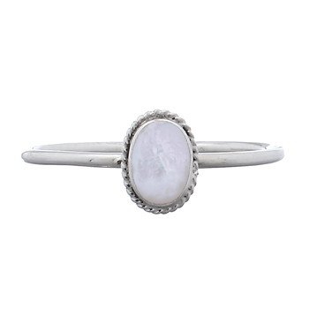 Oval Sterling Silver Wire Ring With Mother Of Pearl by BeYindi 