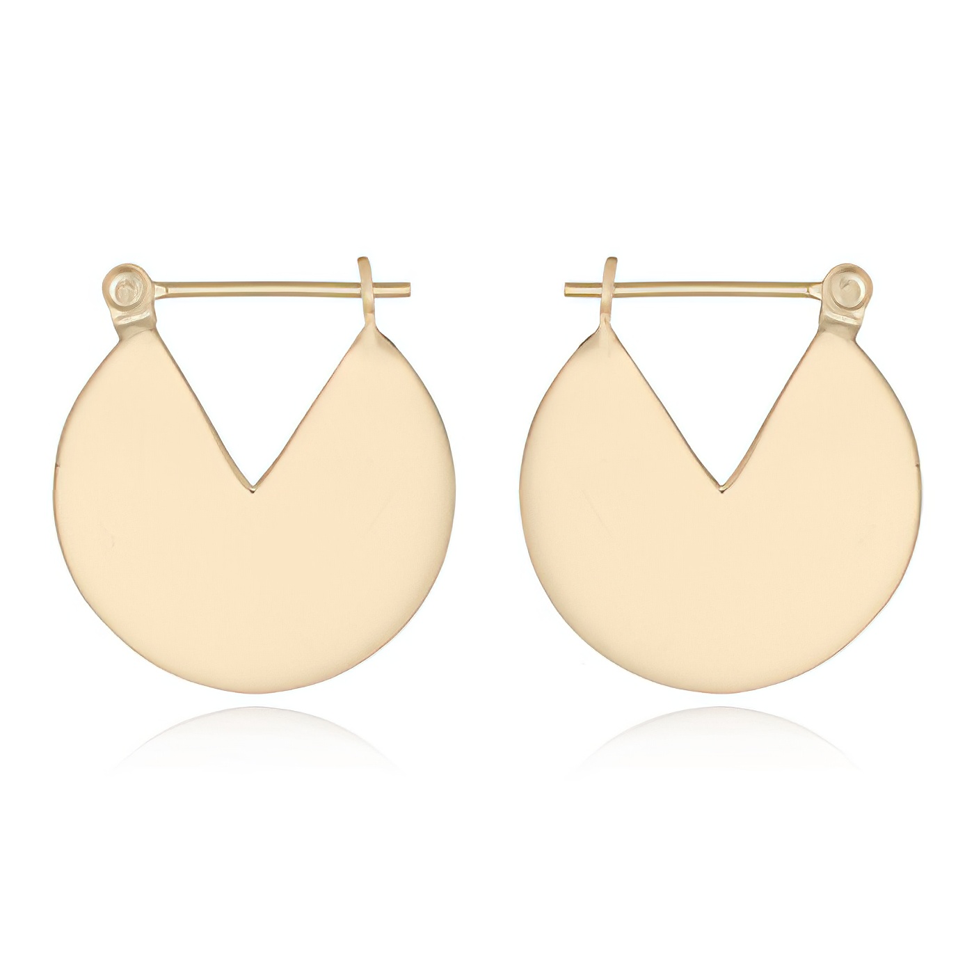 Yellow Gold Plated Finish Modern Round 925 Silver Hoops by BeYindi 