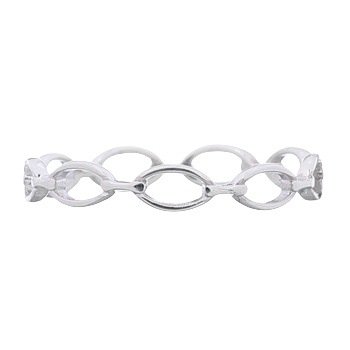 Oval Chain Linked 925 Sterling Silver Ring by BeYindi 