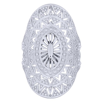 Sun Mandala Rhodium Plated 925 Silver Ring by BeYindi 